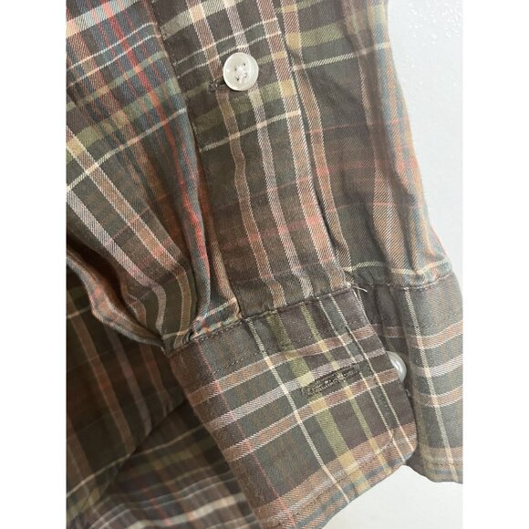 Ralph Lauren Classic Fit Fall Plaid Button Up Shirt Medium Vintage - Picture 11 of 14